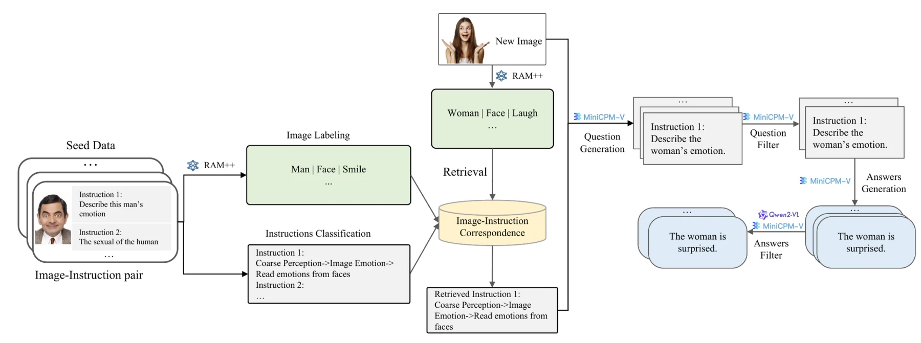 Figure 2: Infinity-MM data synthesis pipeline